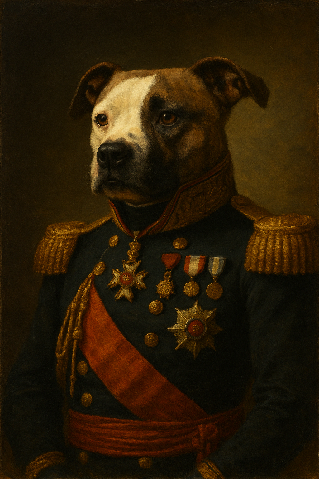 Decorated general pet portrait from photo