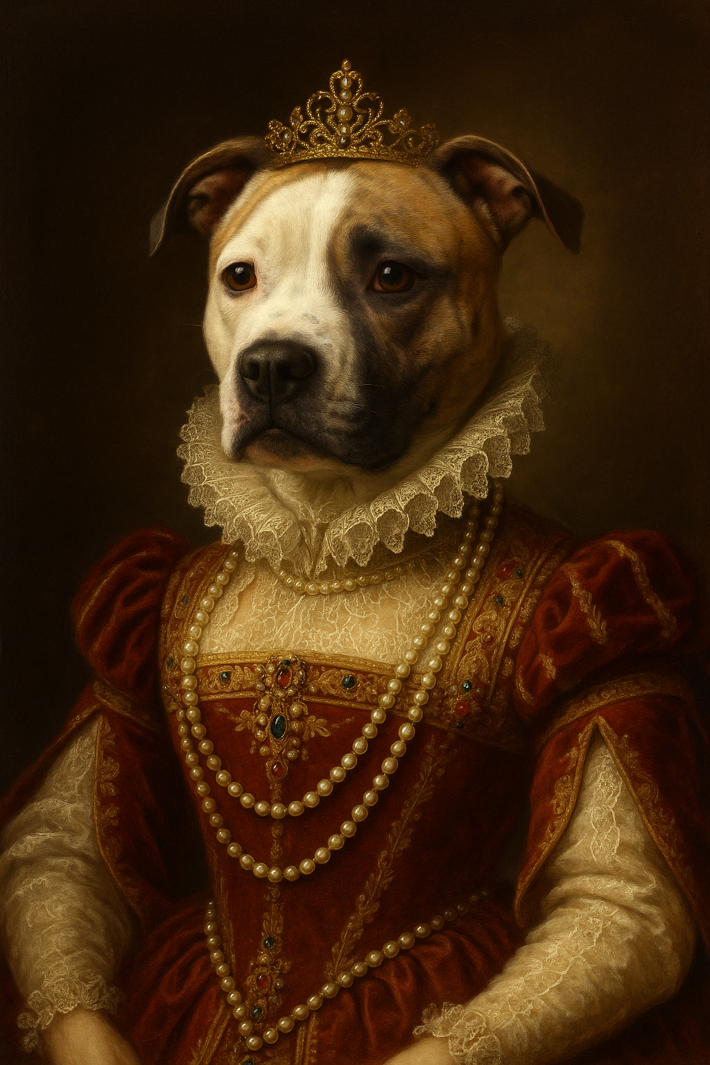 Regal queen pet portrait from photo