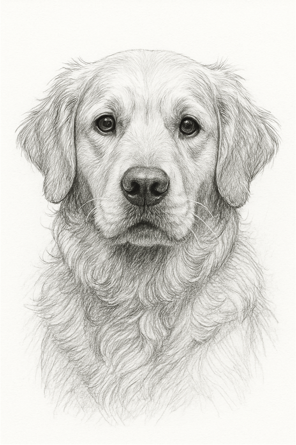 Pencil sketch pet portrait from a photo
