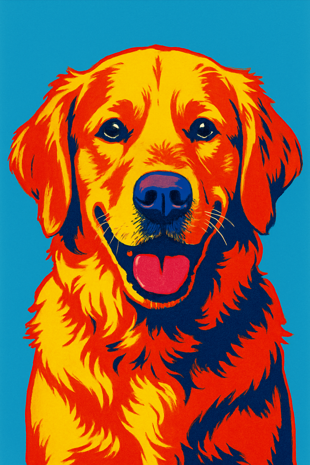 Bold pop art pet portrait from a photo