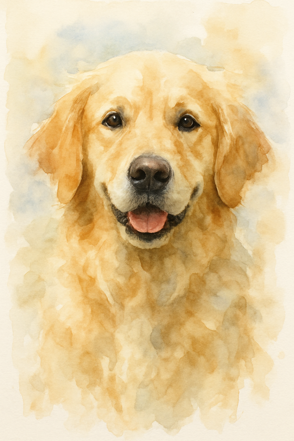 Soft watercolor pet portrait from a photo