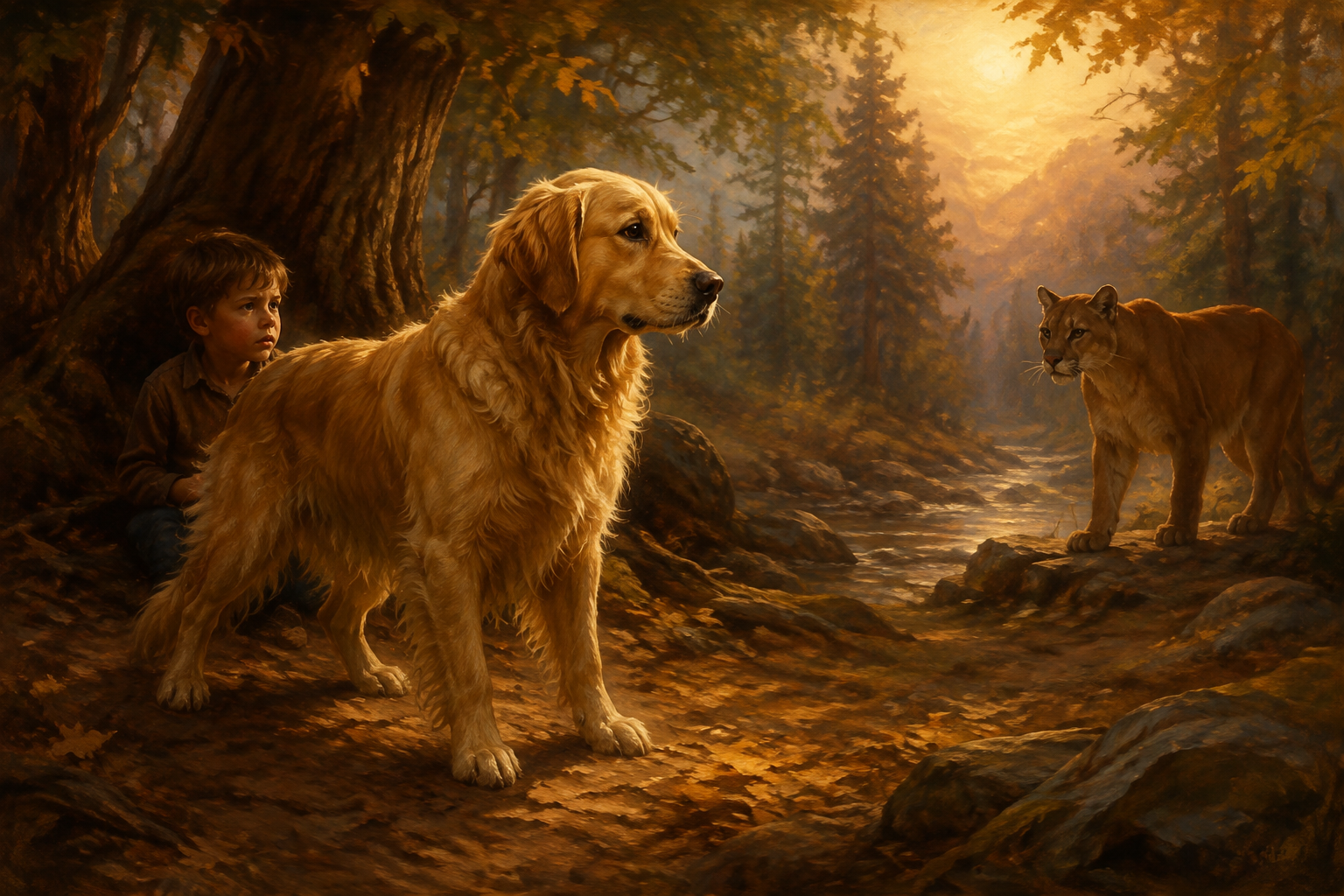 The Golden Retriever Who Fought Off a Cougar to Save a Boy